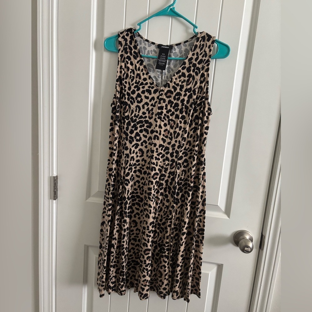 Premise Black and Tan Sleeveless V-Neck Sundress